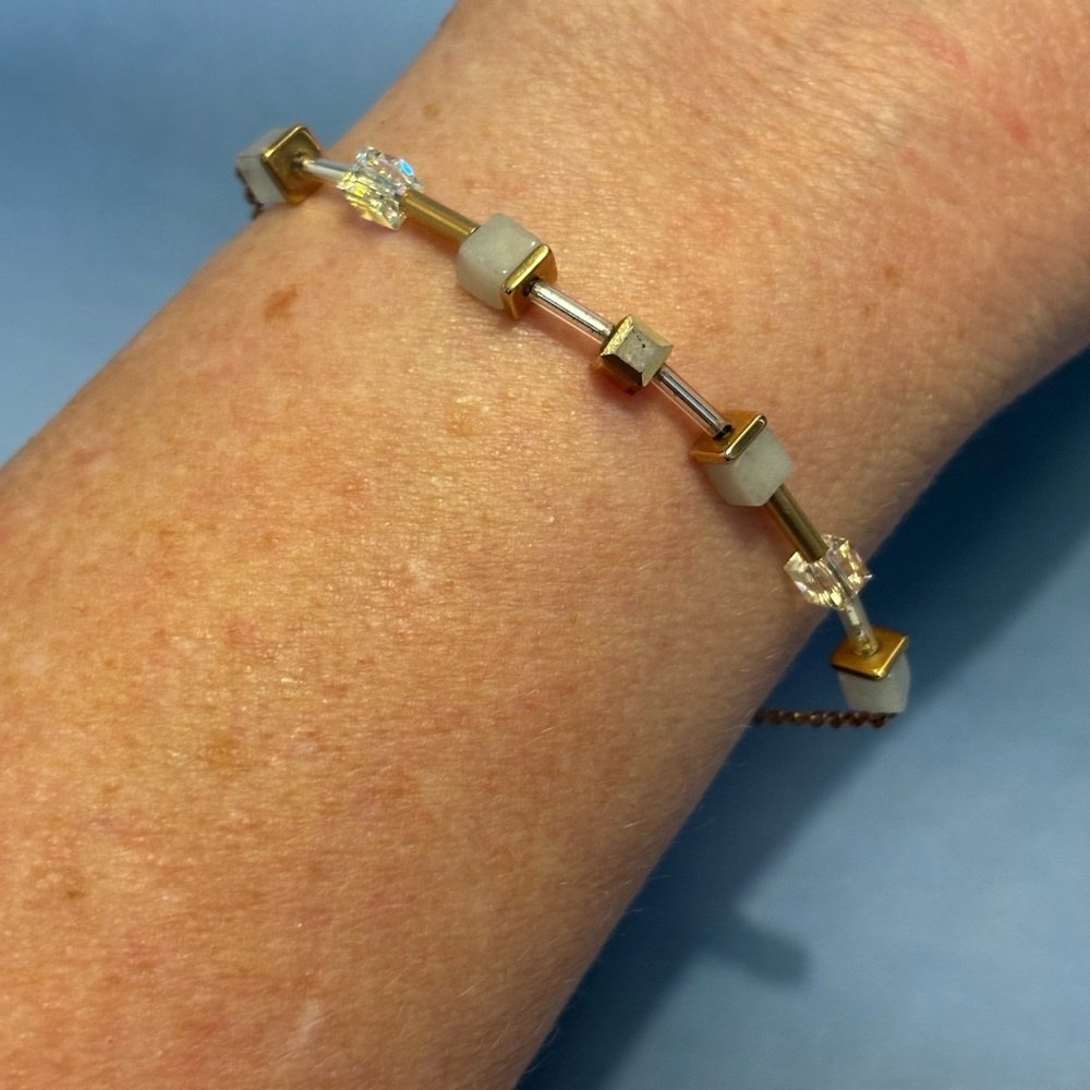 Coeur De Lion Gold Plated Stainless GeoCUBE Nature Chain Bracelet